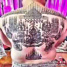 满背刺符纹身 泰国宗教古法纹身刺符图案