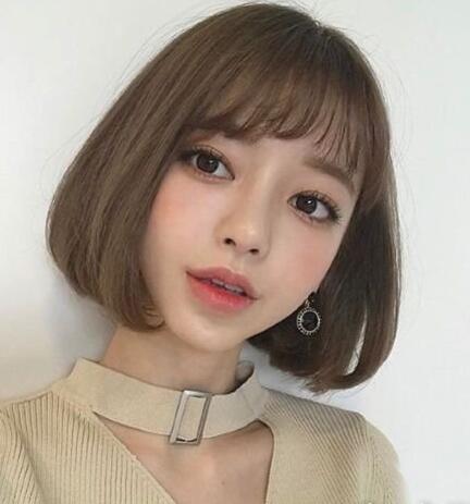 2017流行发型韩式女短发长脸图片