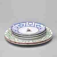 新中式烤花陶瓷盘子 碟子 西餐盘 创意宝塔圆盘下午茶点心碟（不含木架）TC-14-BT008