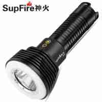 SupFire神火D10强光手电筒26650可充电式LED照明灯具户外灯远射双灯带磁铁